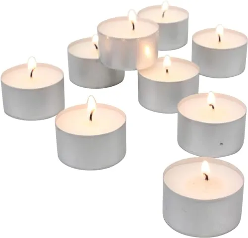 10 Pack Big Unscented Tea Light Candles with 6-7 Hour Extended Burn Time, 22 Gram, White (30 Nos., Big White)