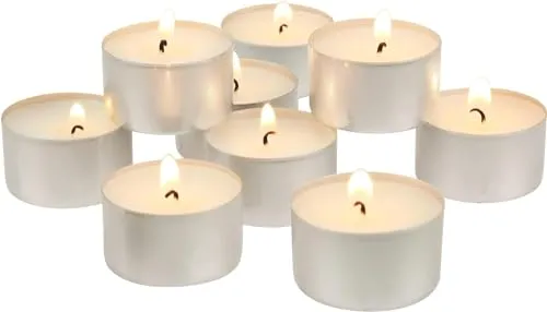 10 Pack Big Unscented Tea Light Candles with 6-7 Hour Extended Burn Time, 22 Gram, White (30 Nos., Big White)