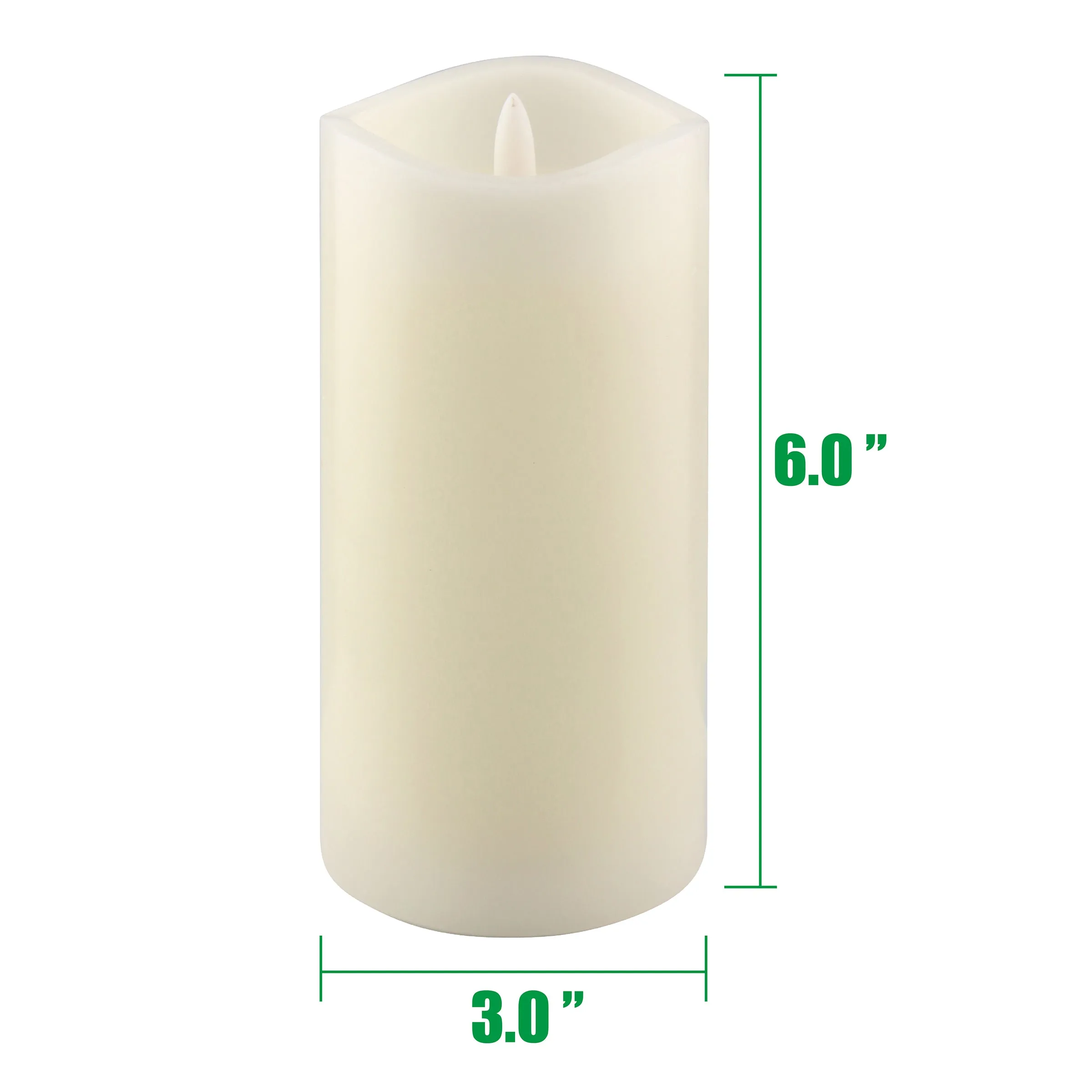 6 Pack Real Wax 3x6 Flameless LED Pillar Candles with Remote and Timer (WS)