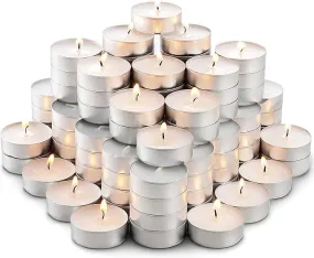 AIDER Wax Tealight Candles Set of 50 | 4 Hours Burning Time | Unscented Smokeless Candles for Diwali Celebrations, Home Decoration, Office, Weddings, Anniversaries & Christmas (Set of 7, Pack of 50)