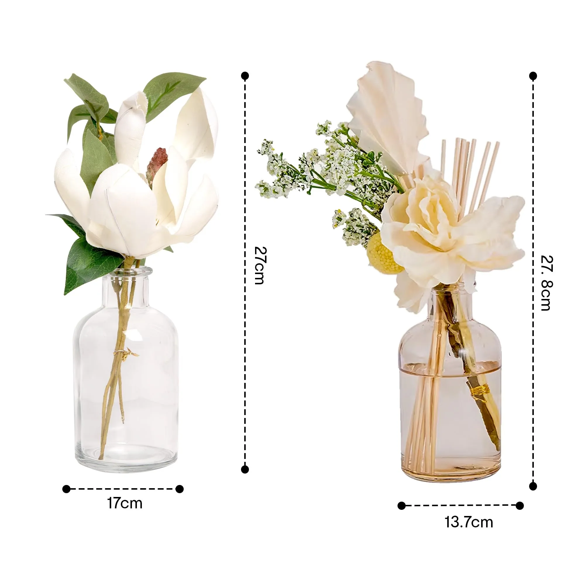 Anko Floral & Rose Fragrance Reed Diffuser Set | Home Decor Accessory with Orange & Amber Aroma for Office, Home & Gifting | Toxin-Free Room Freshener with Reed Sticks for Long-Lasting Scent