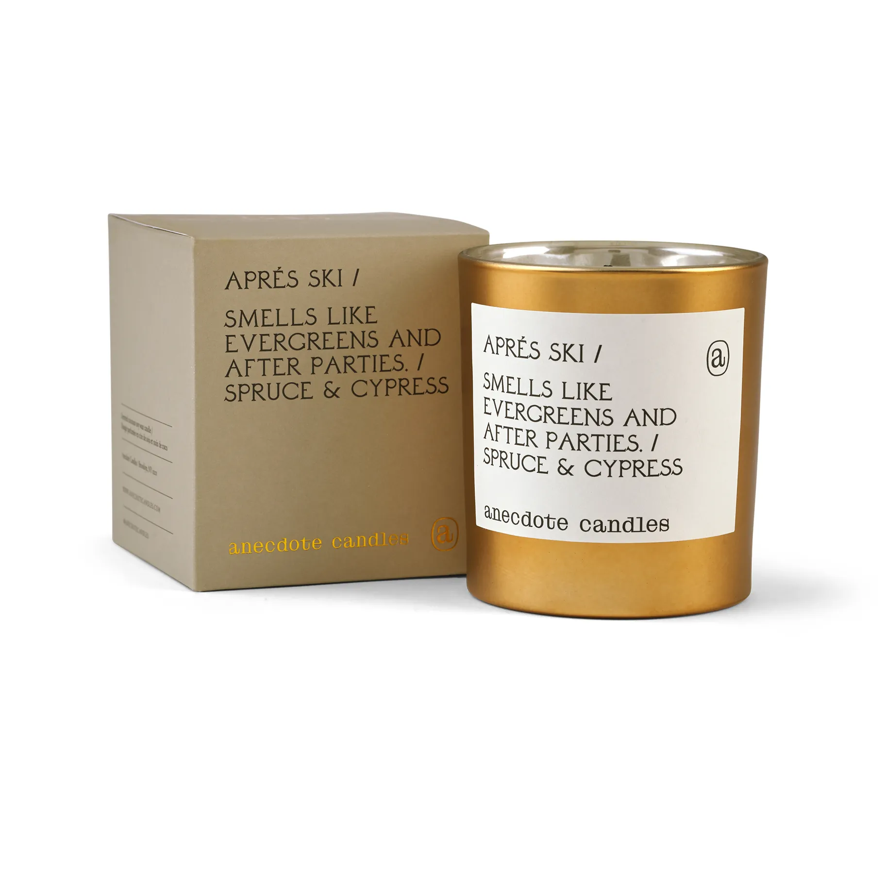 APRES SKI GOLD TUMBLER CANDLE