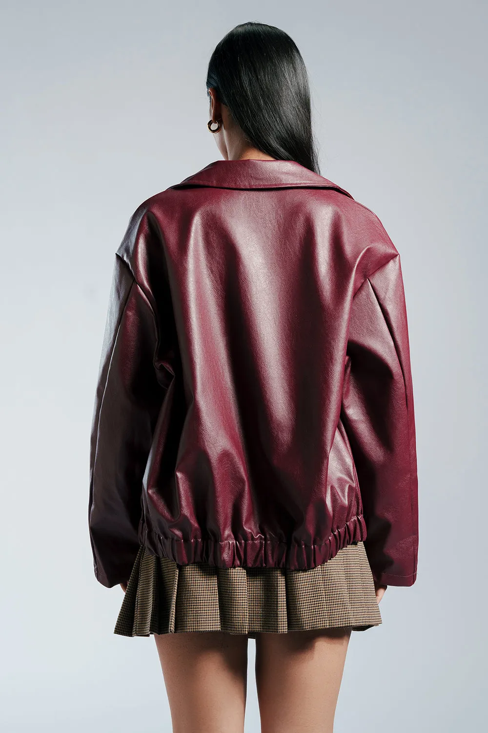 Berry Plum Leather Jacket