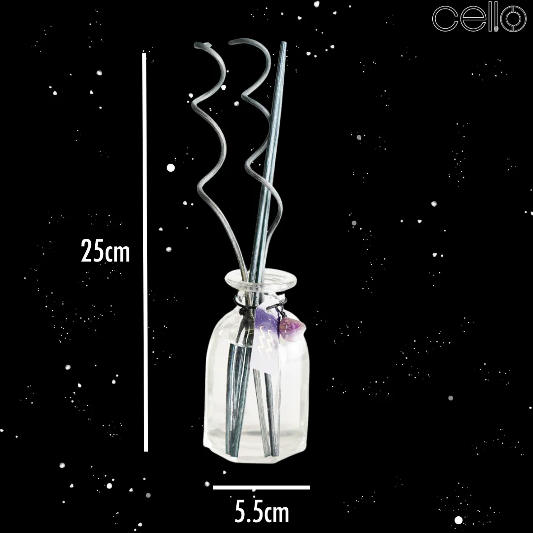 Cello Zodiac Reed Diffuser - Aquarius with Amethyst - Arcane Oceans