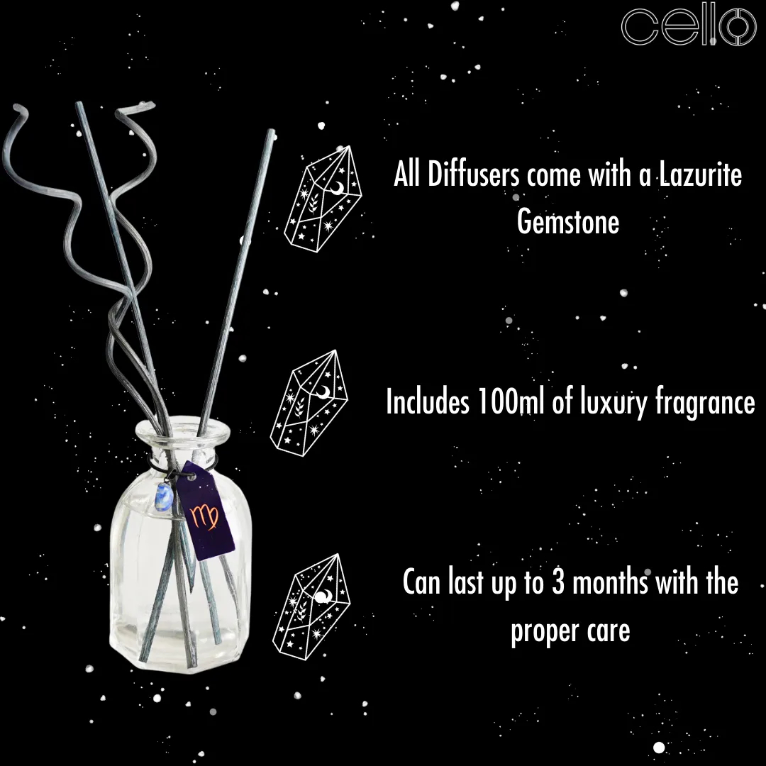 Cello Zodiac Reed Diffuser - Virgo with Lazurite - Enigmatic Lands