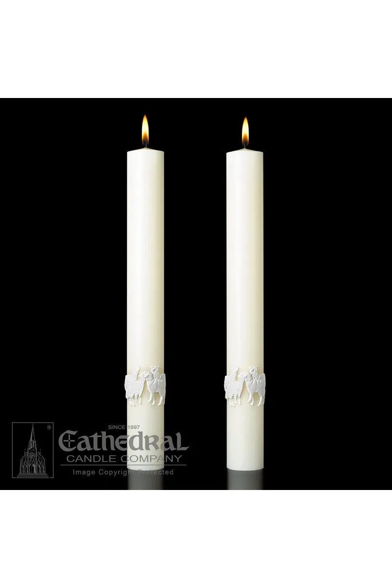 Complementing Side Altar Candles - The Good Shepherd