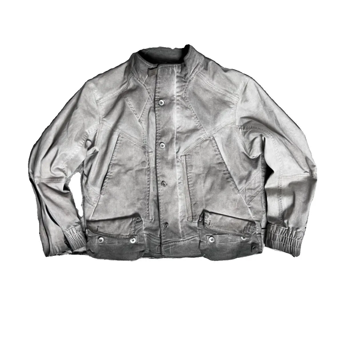 Deconstruct Style Washed Distressed Motorcycle Jacket