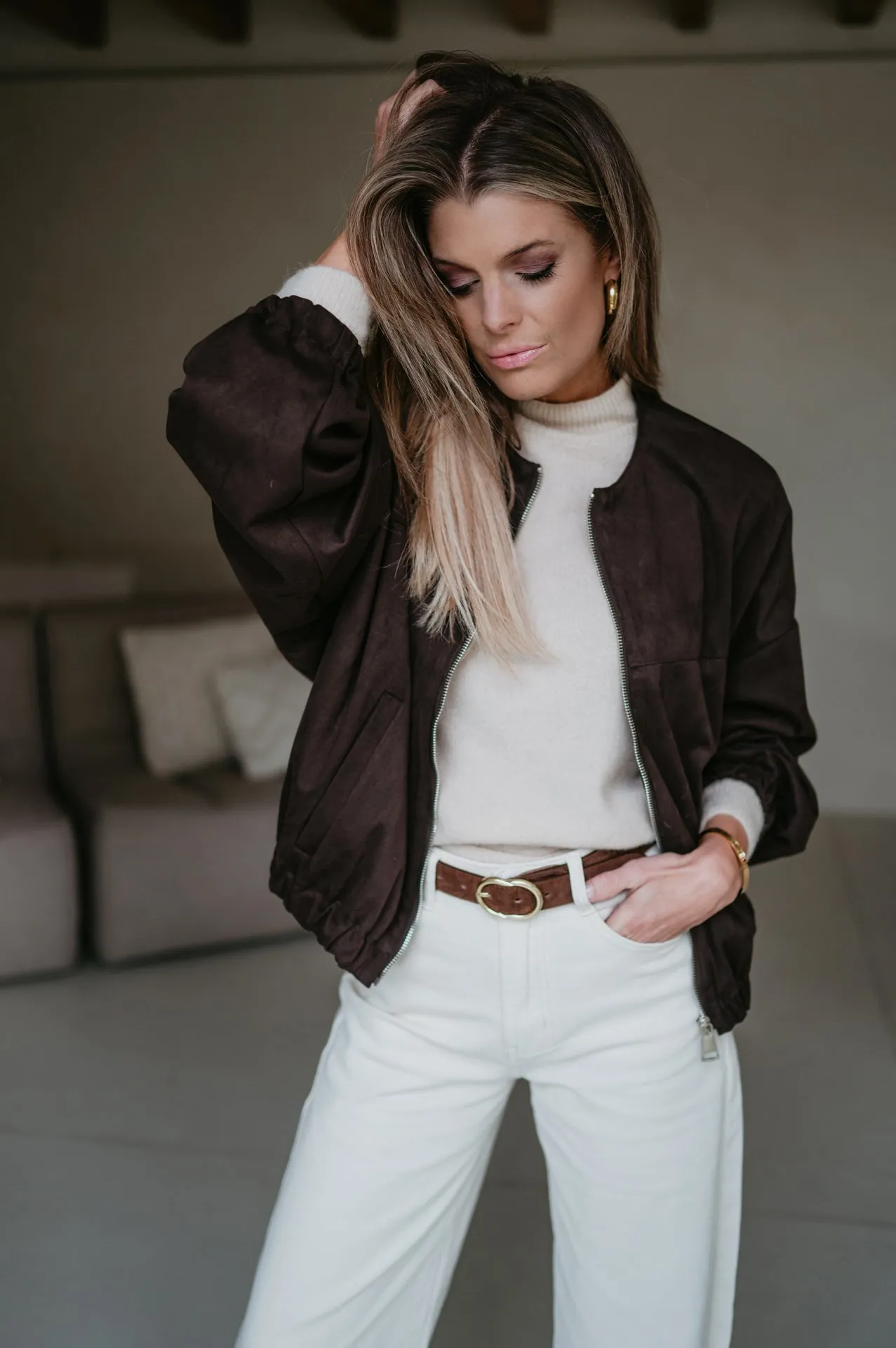 Fiorisce bomber jacket I Chocolate Brown