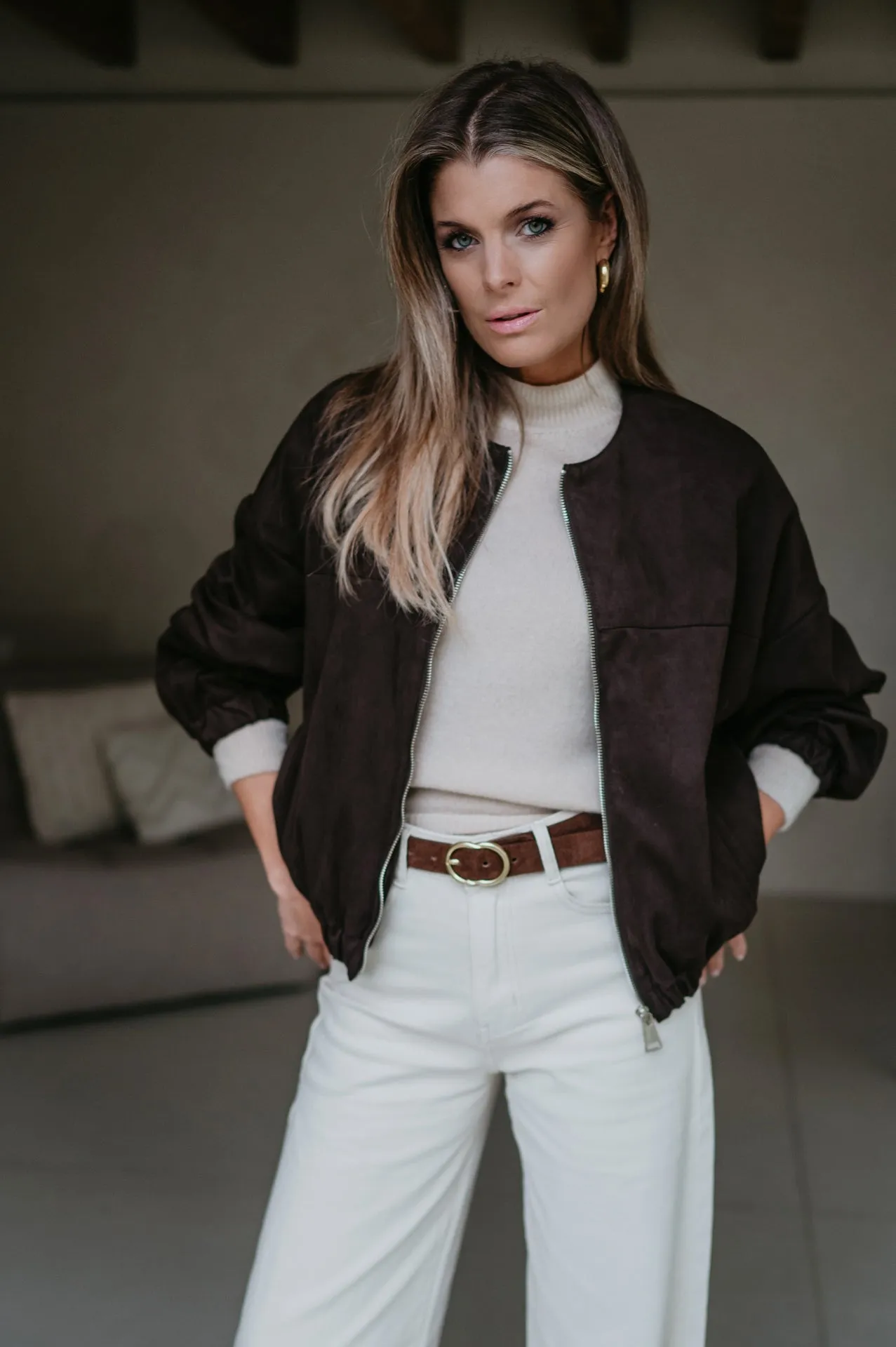 Fiorisce bomber jacket I Chocolate Brown