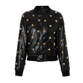 Gold Studded Moto Jacket