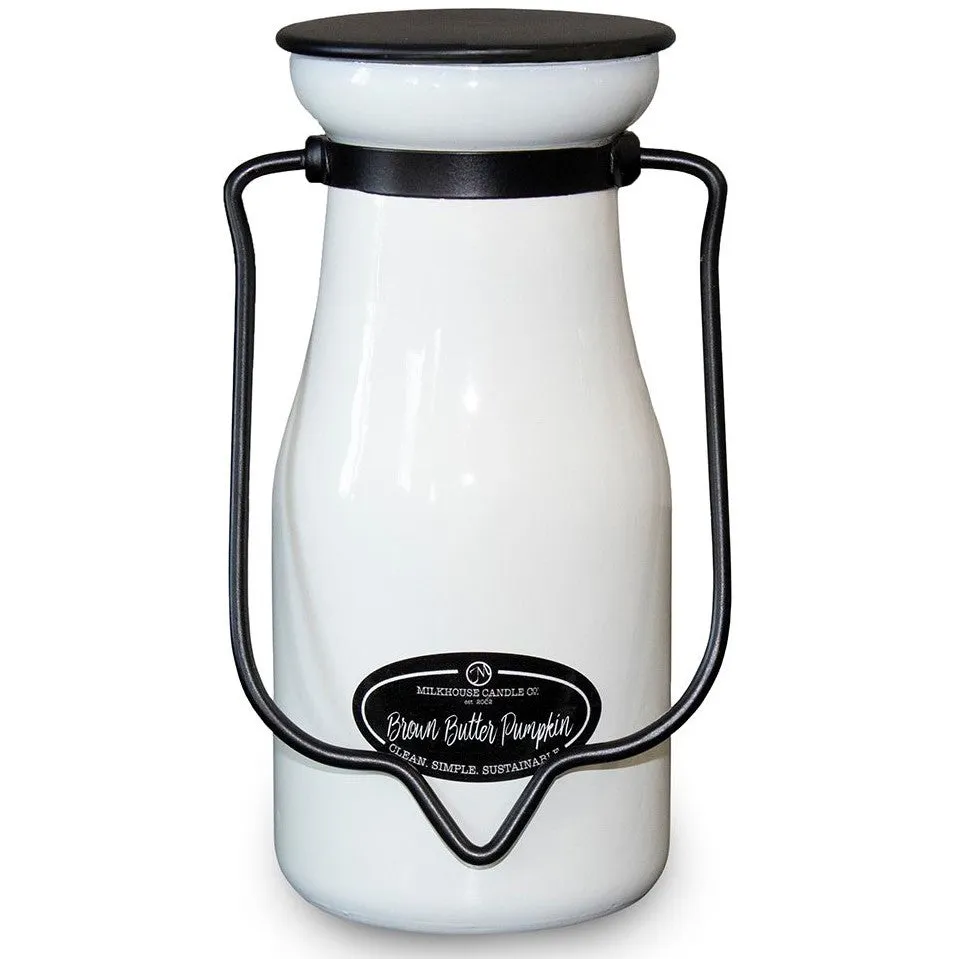 Milkhouse Creamery Collection Soy Candle: Brown Butter Pumpkin, 8-oz. Milk Bottle