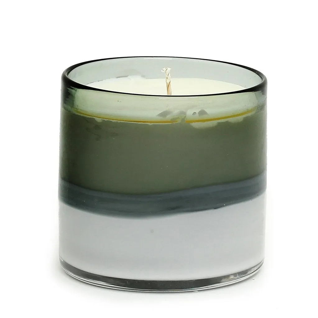 MONDIAL CANDLES: Emeril Design Glass Container Candle White/Gray