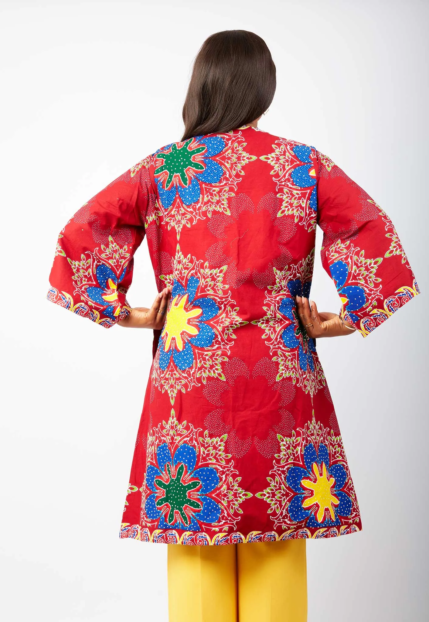 New In Embellished African Print Midi Jacket - Latisha