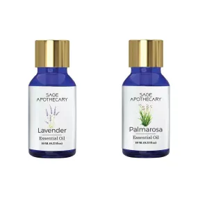 Palmarosa & Lavender Essential Oil Combo for Clear Skin & Healthy Hair (Pack of 2)