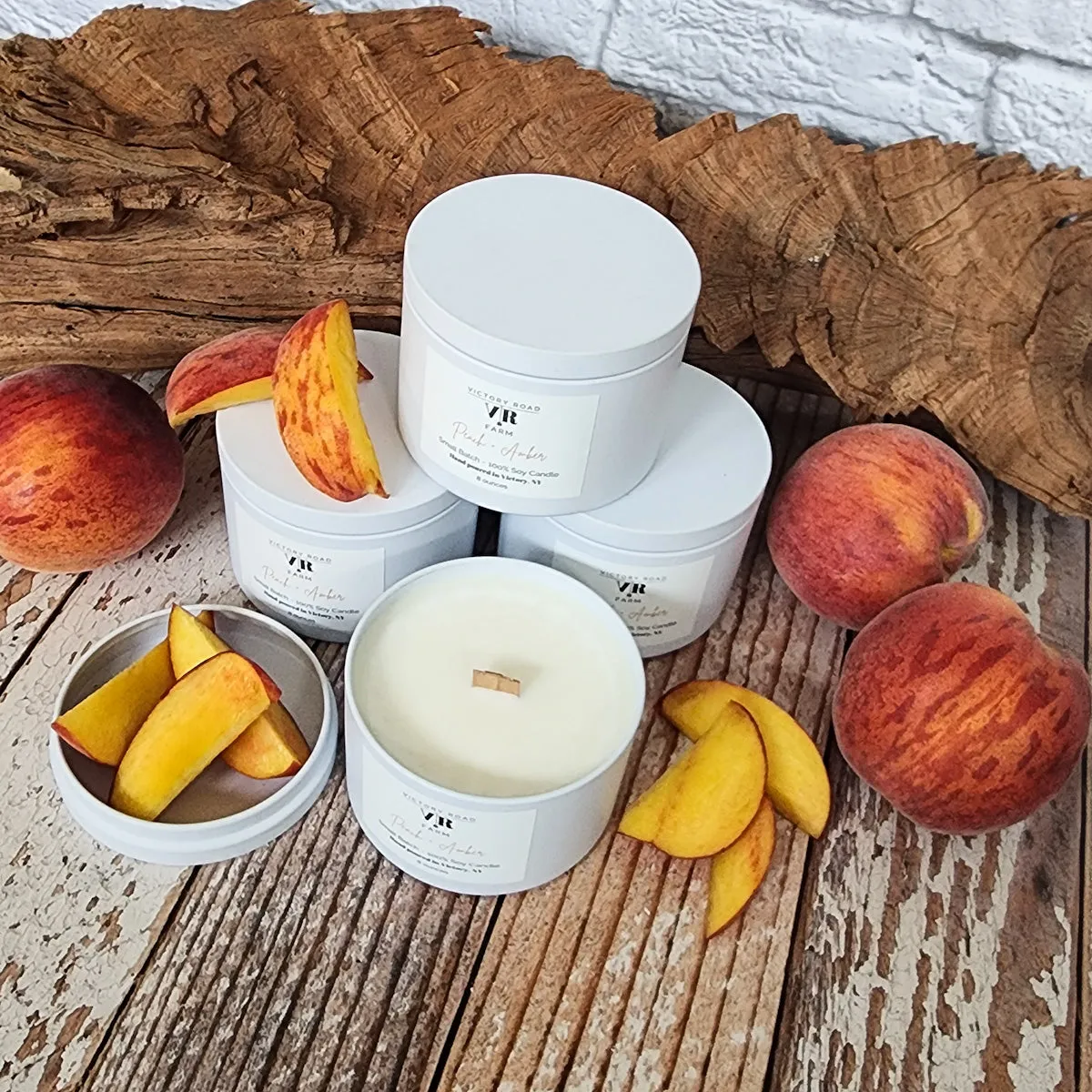 Peach   Amber Soy Wax Candle