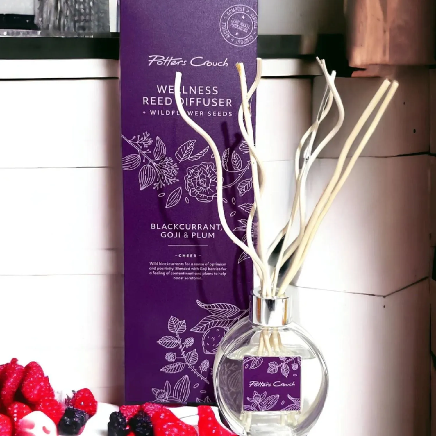 Potters Crouch Blackcurrant, Goji & Plum Wellness Reed Diffuser