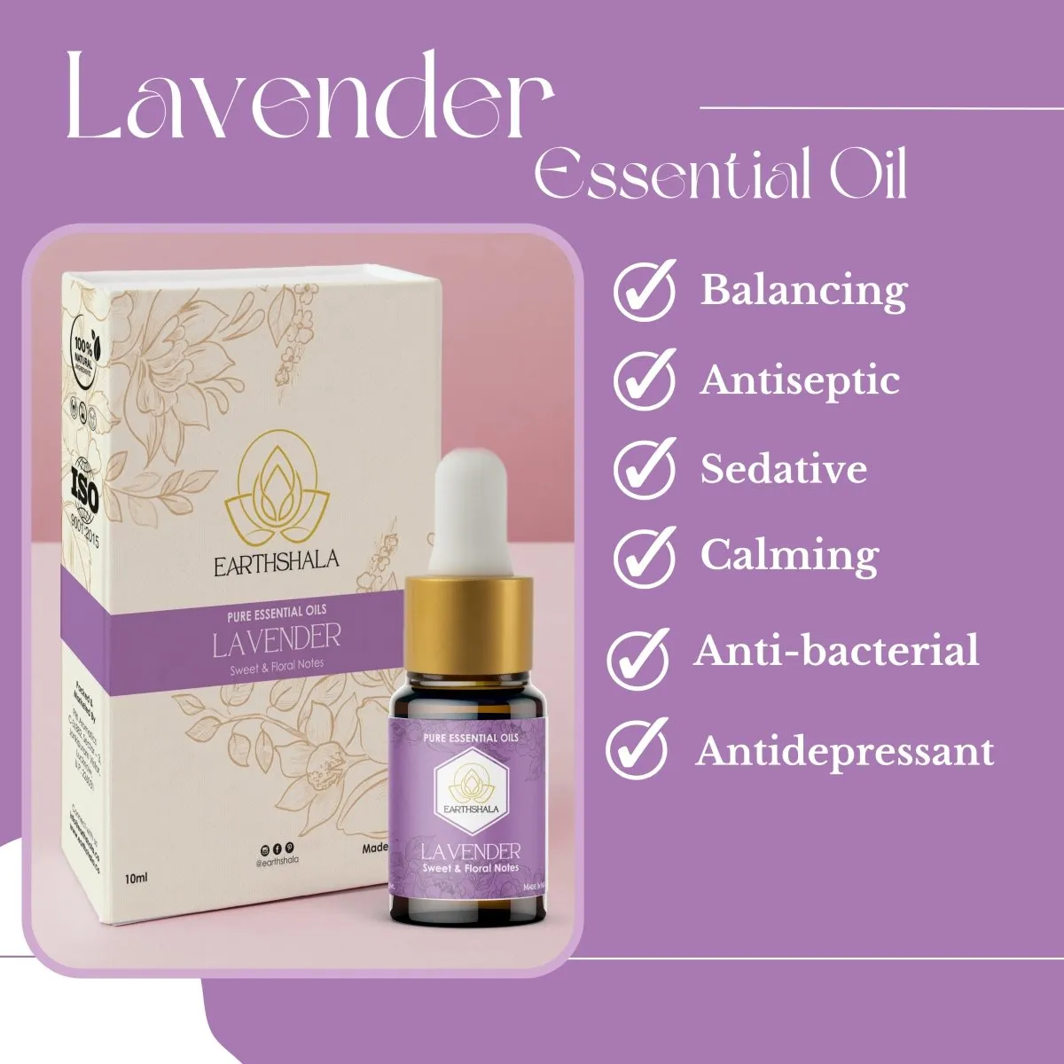 Pure Lavender Oil 10ml: Relaxation, Skin Renewal & Mood Boost