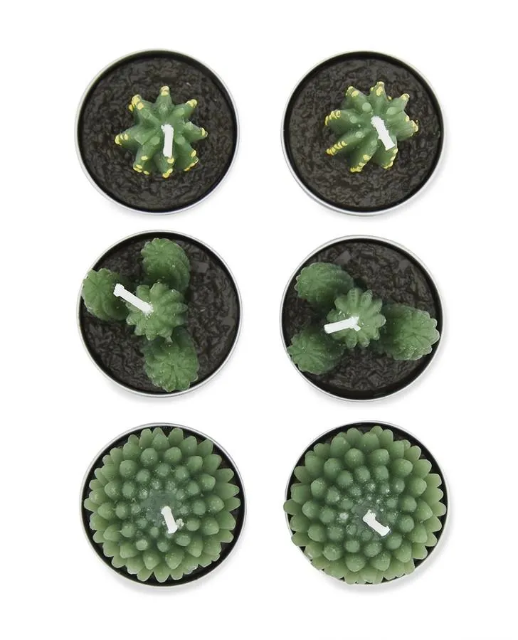 Set of 6 Cacti Tealights