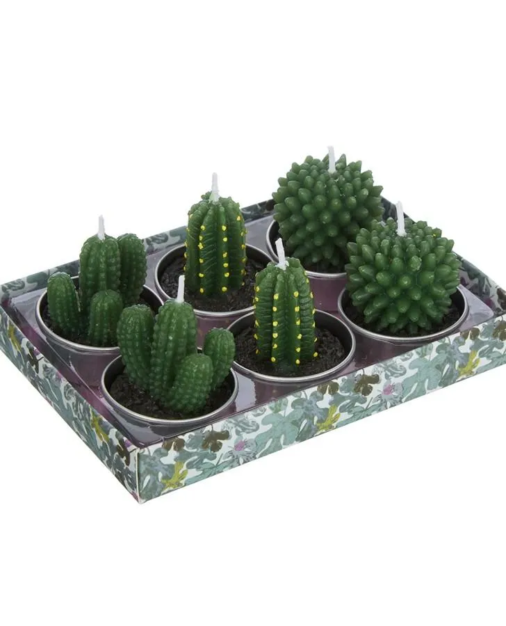 Set of 6 Cacti Tealights