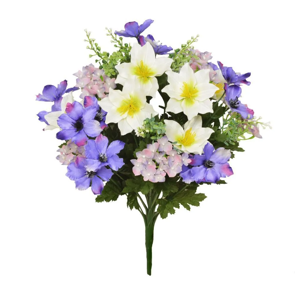 Sincere Floral 48cm Artificial Clematis Hydrangea Anemone Bouquet (Choice of 4)