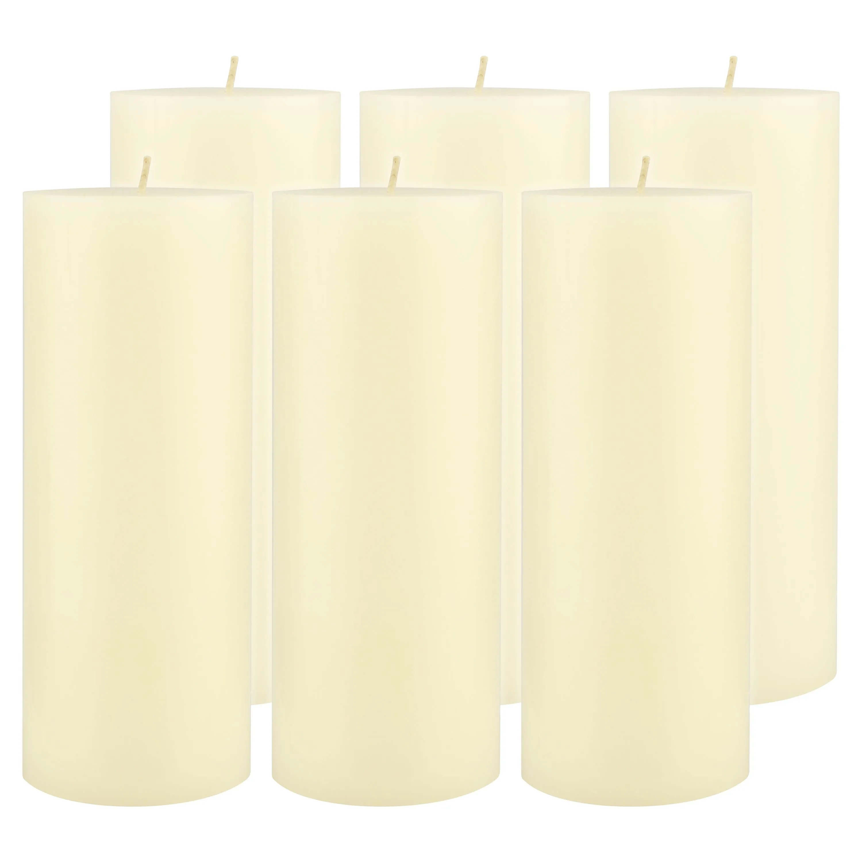 Stonebriar Unscented 3" x 8" 1-Wick Ivory Pillar Candles, 6 Pack (WS)