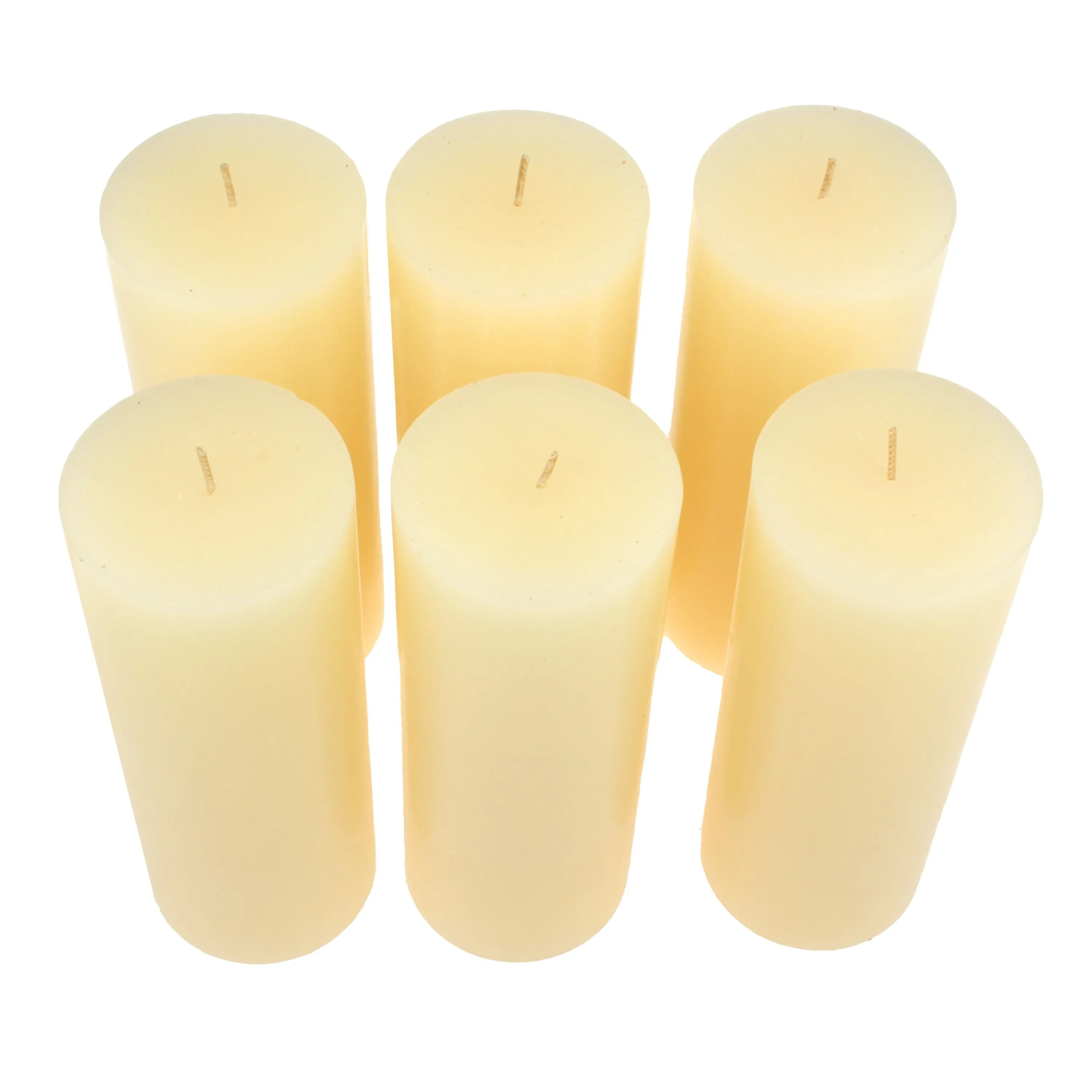 Stonebriar Unscented 3" x 8" 1-Wick Ivory Pillar Candles, 6 Pack (WS)