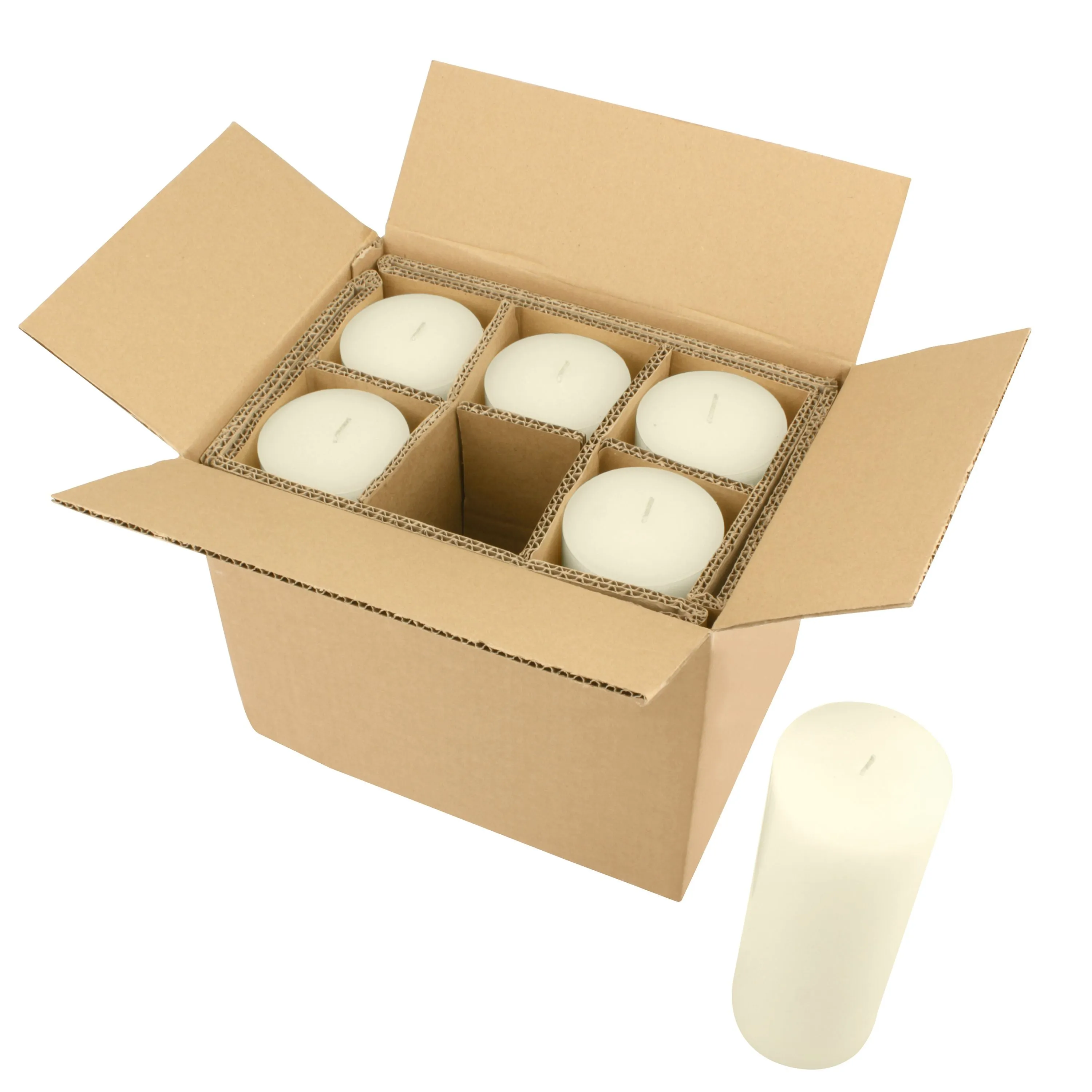 Stonebriar Unscented 3" x 8" 1-Wick Ivory Pillar Candles, 6 Pack (WS)