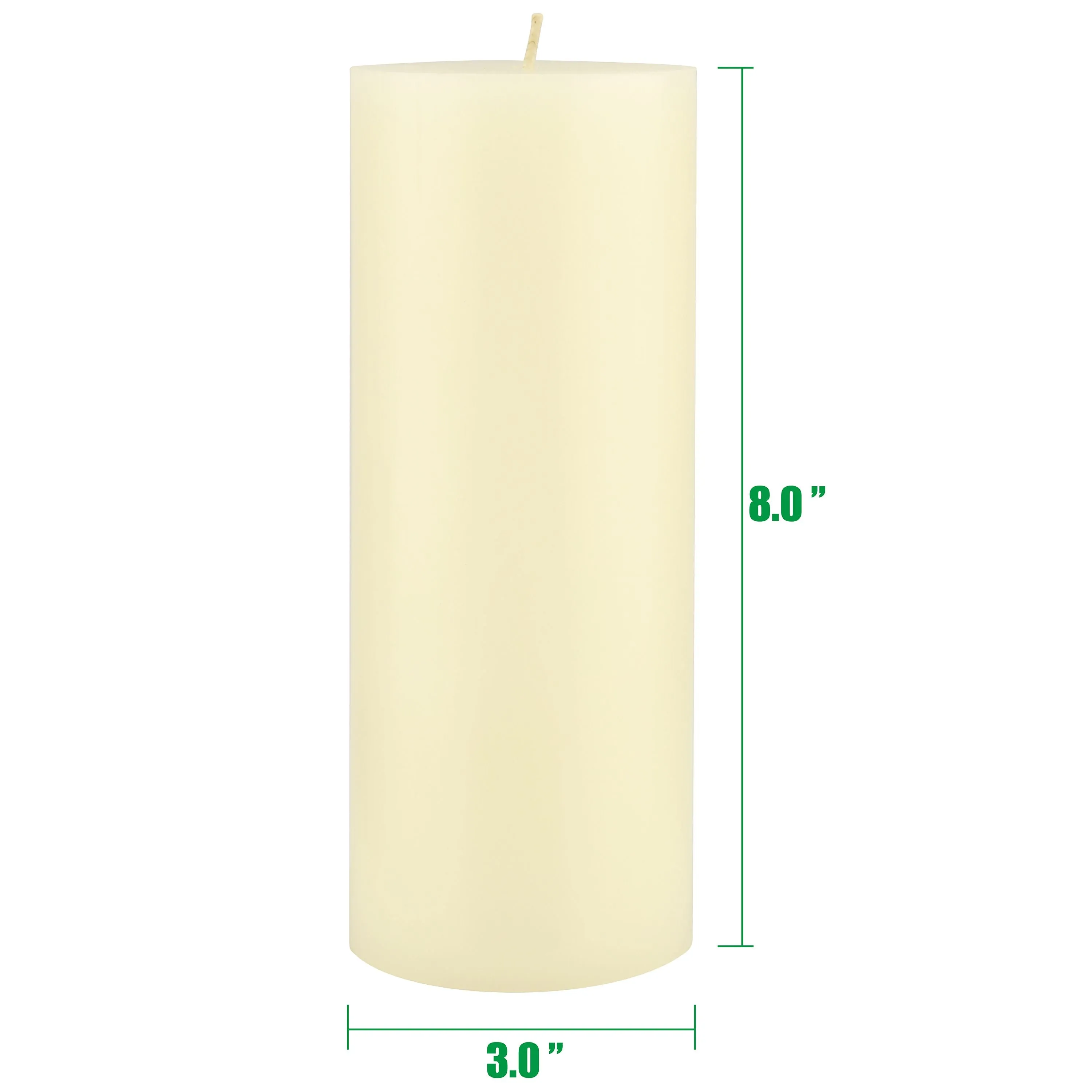 Stonebriar Unscented 3" x 8" 1-Wick Ivory Pillar Candles, 6 Pack (WS)