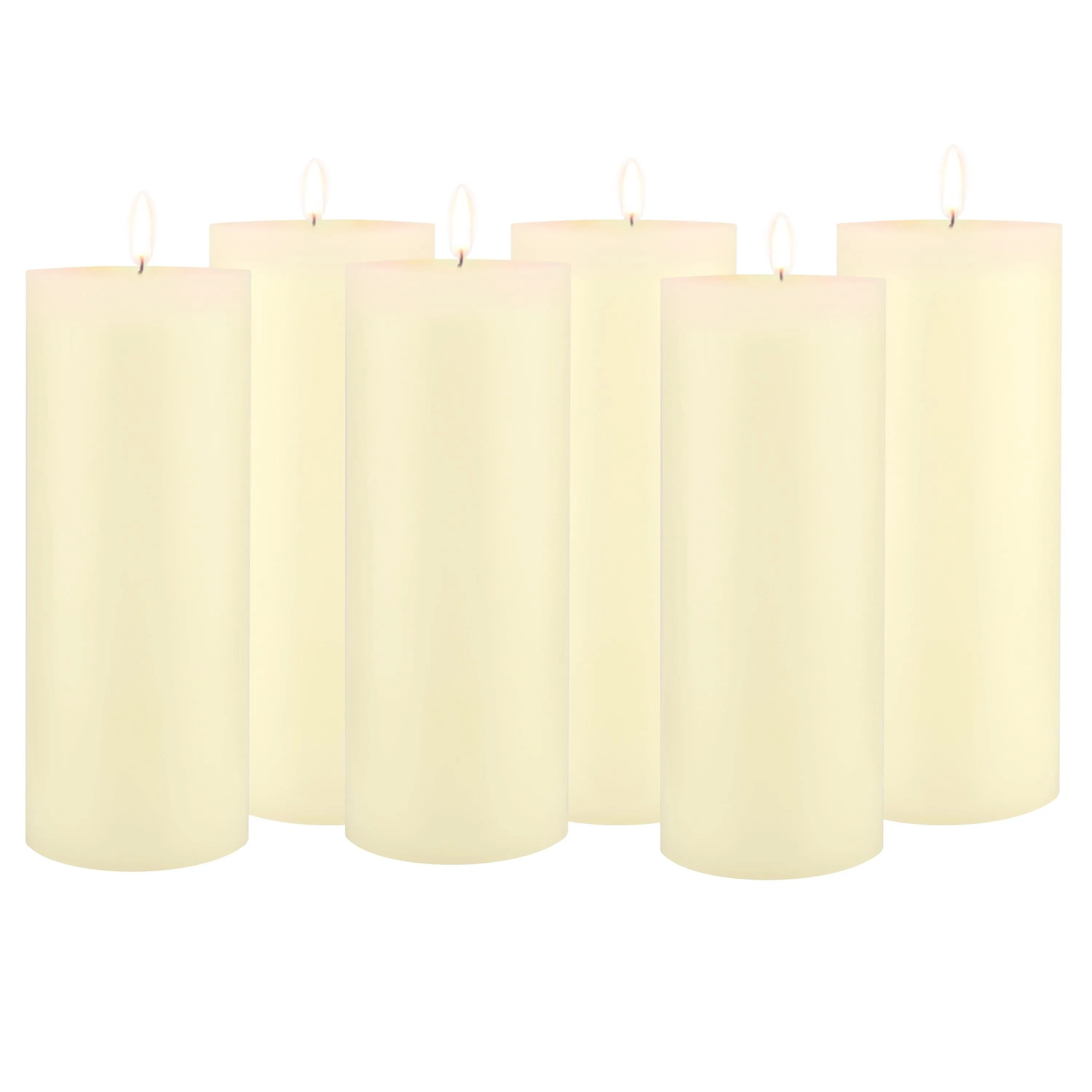 Stonebriar Unscented 3" x 8" 1-Wick Ivory Pillar Candles, 6 Pack (WS)