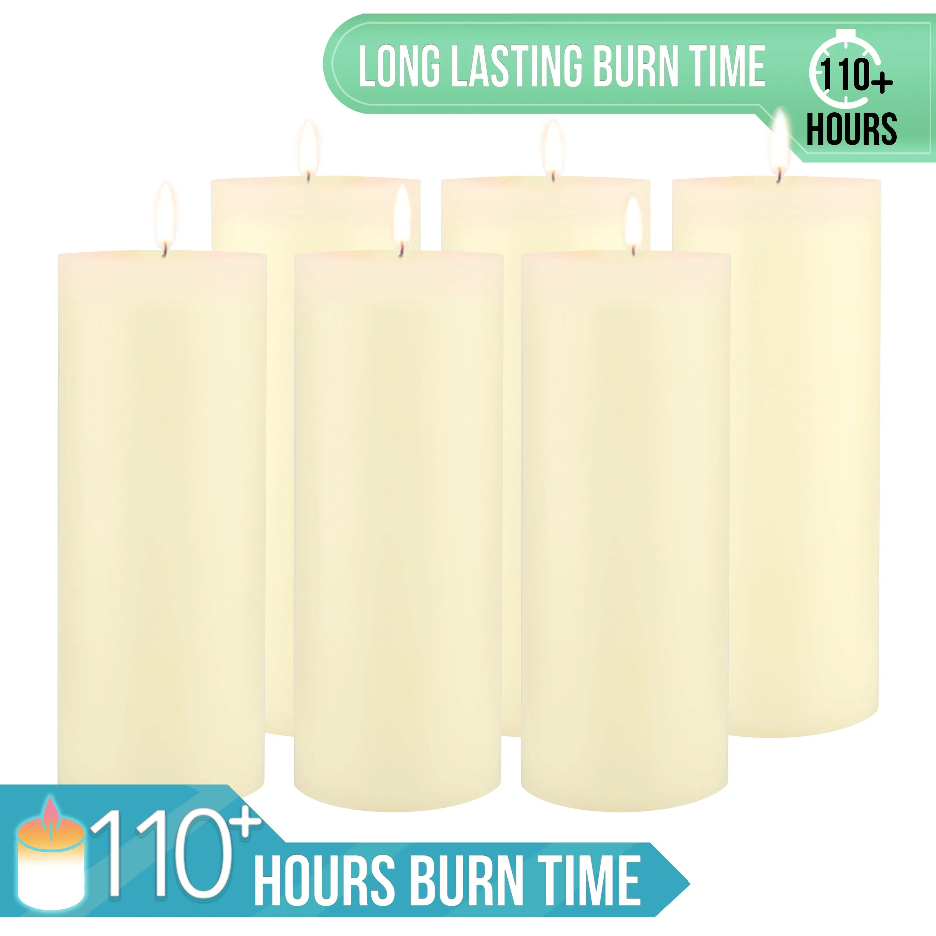 Stonebriar Unscented 3" x 8" 1-Wick Ivory Pillar Candles, 6 Pack (WS)