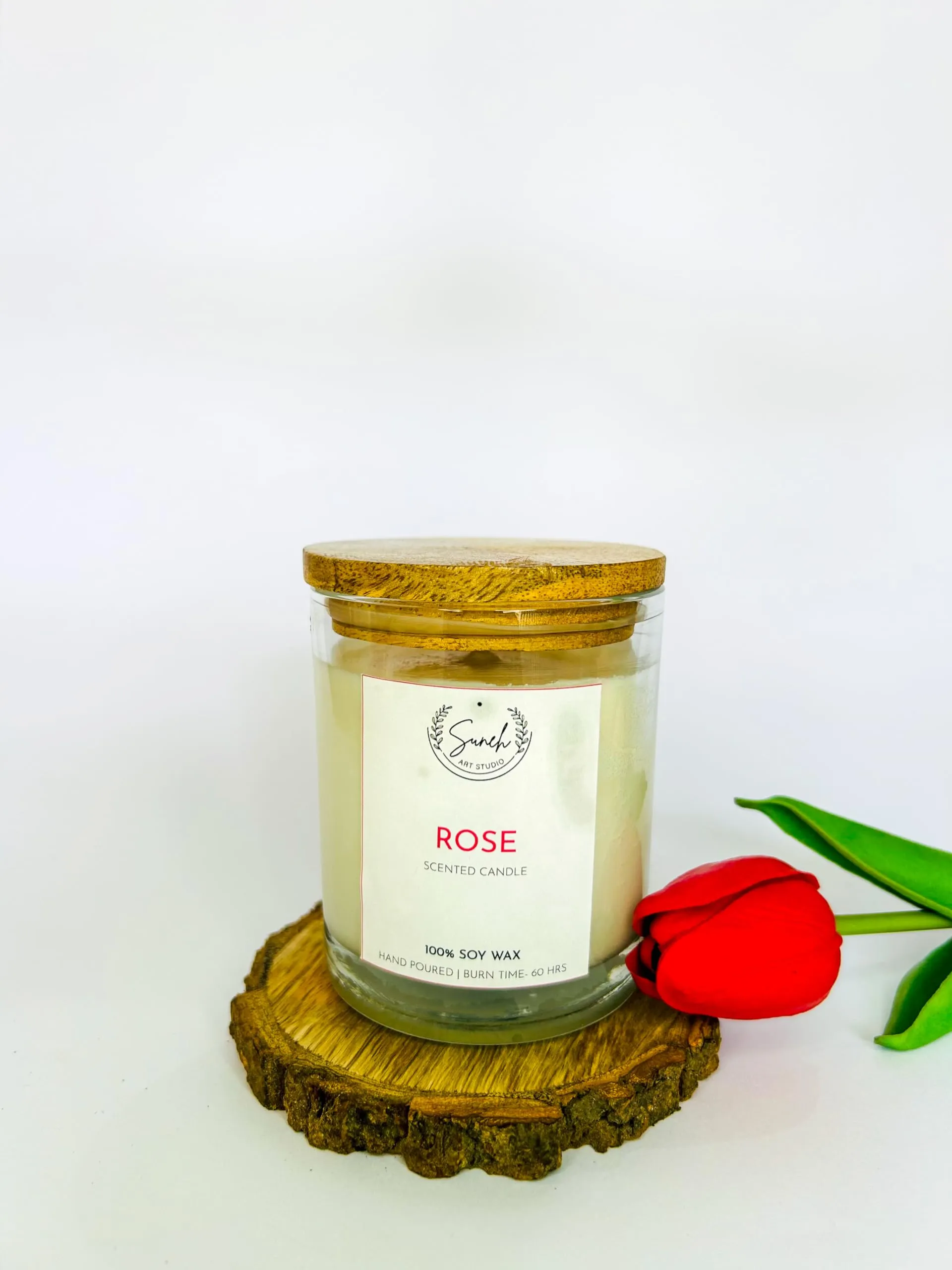 Suneh Scented Soy Wax Candle, 450 gm, 50-60 Hrs | Luxury Aroma Therapy Votive Jar Candles Big Size | Scented Candles for Home Decor Gift Set | Fragrance Rose (Pack of 2)