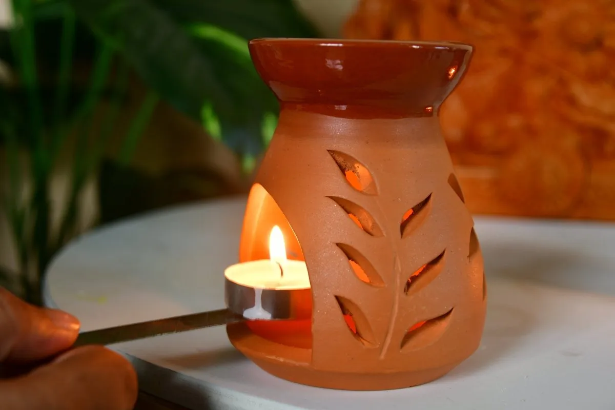 Terracotta Triangle Large Diffuser: Artisan-Made Tabletop Home Decor