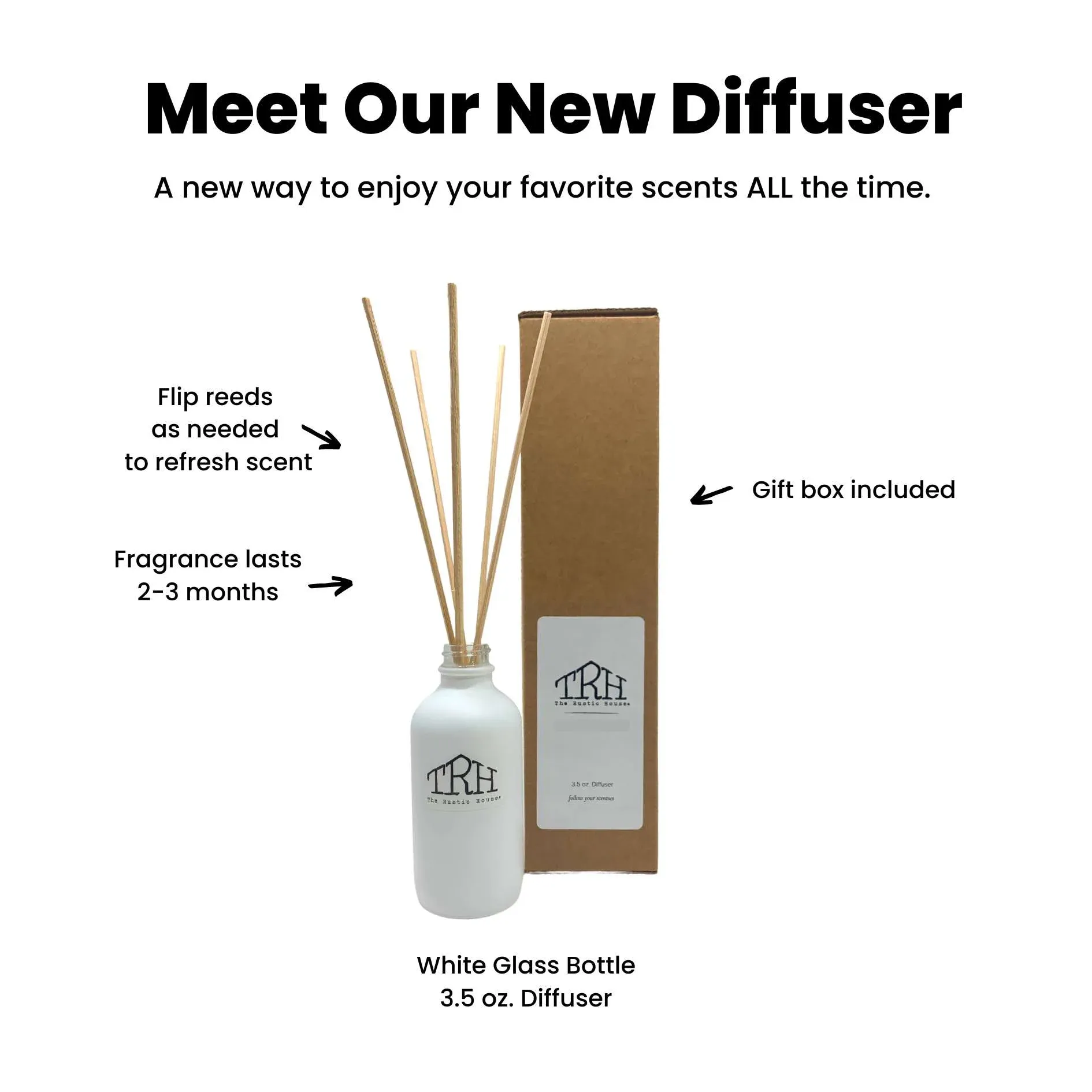 The Rustic House Reed Diffuser - Balsam Fir