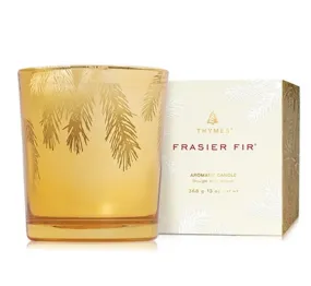 Thymes Frasier Fir Poured Candle – Gilded Gold – 13oz