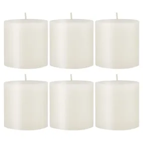 Unscented 3" x 3" 1-Wick White Pillar Candles, 6 Pack, White