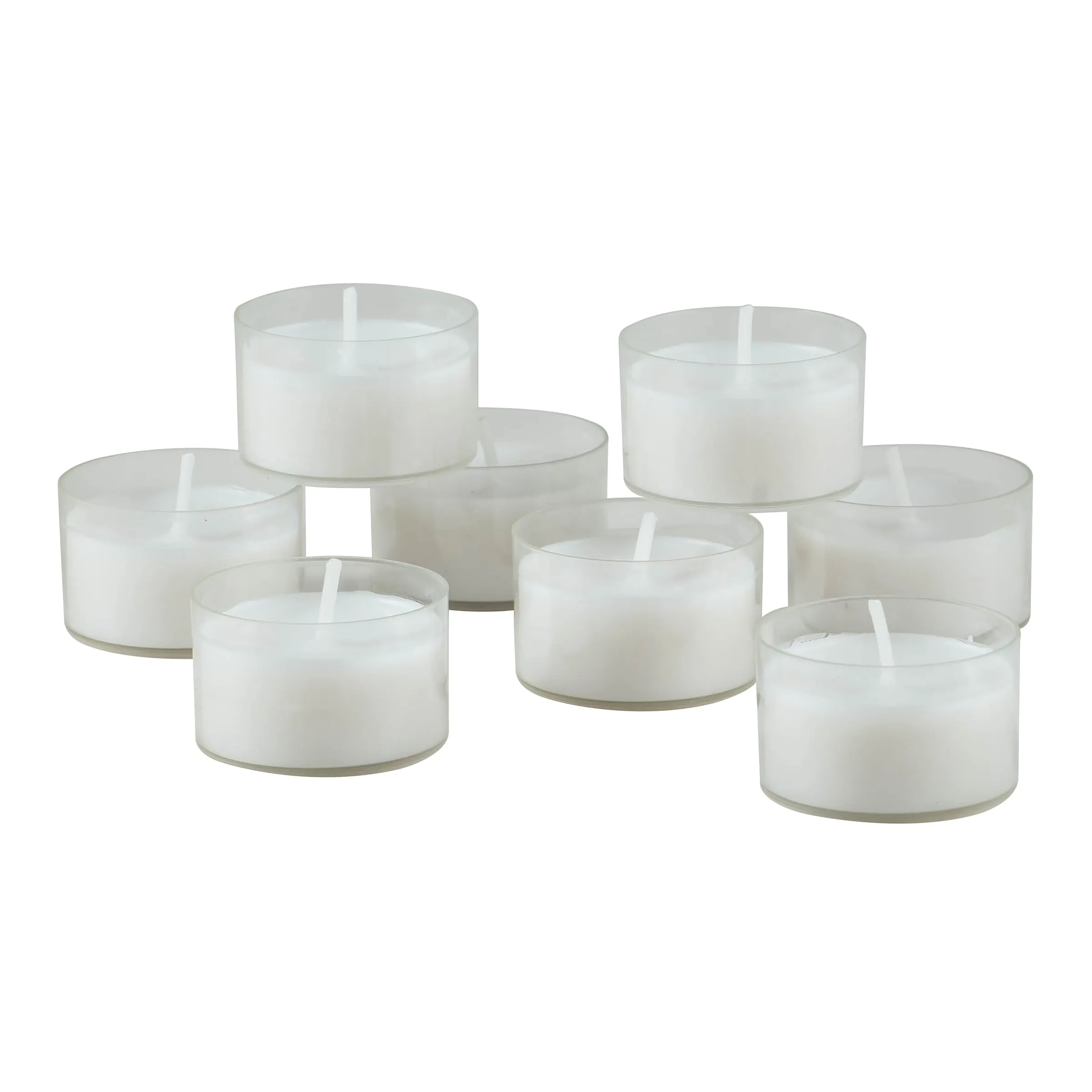 versatile Stonebriar Unscented Long Burning Clear Cup Tealight Candles with 6-7 Hour Burn Time, 192 PK, White 48