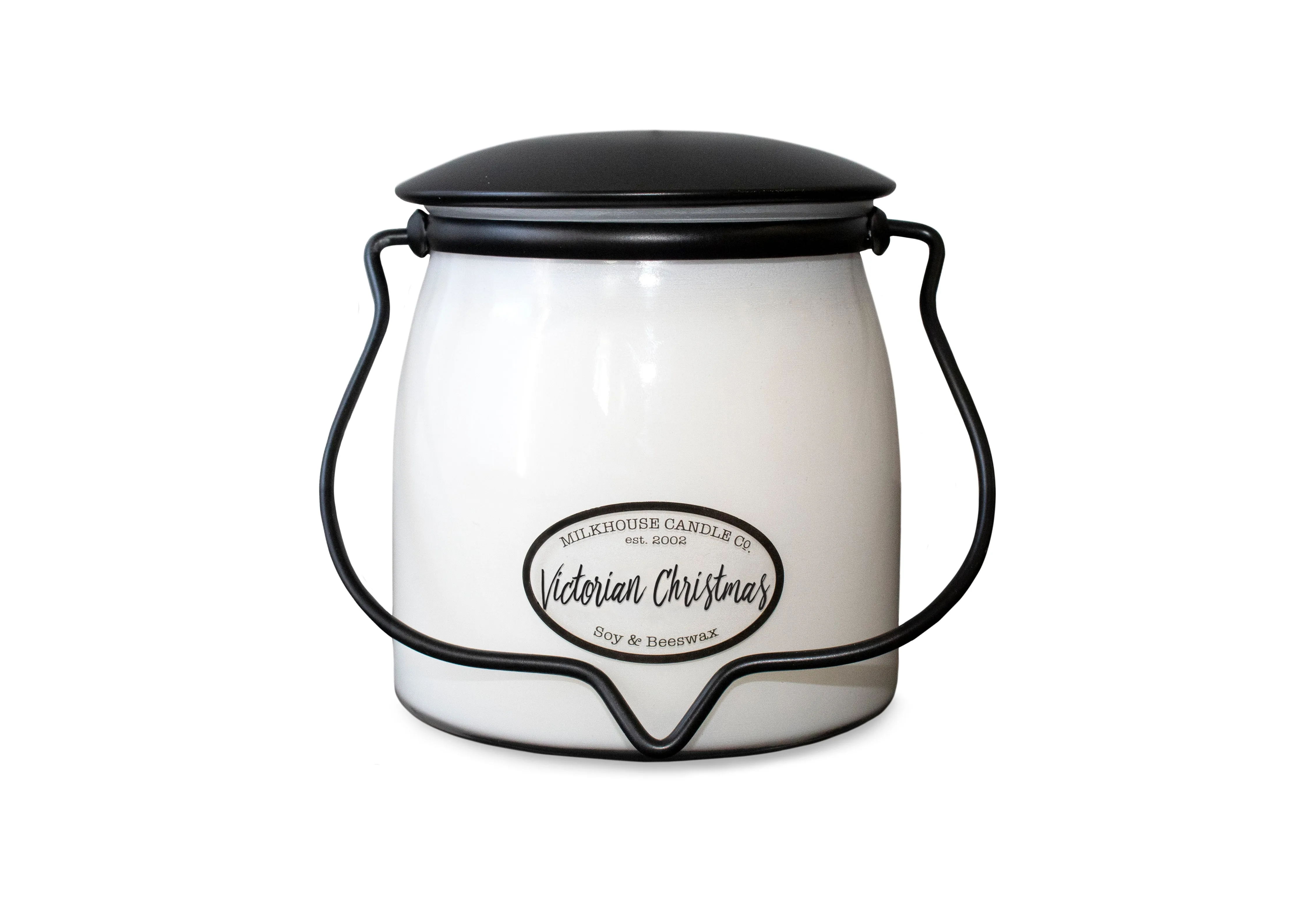 Victorian Christmas candle 16 oz butter jar