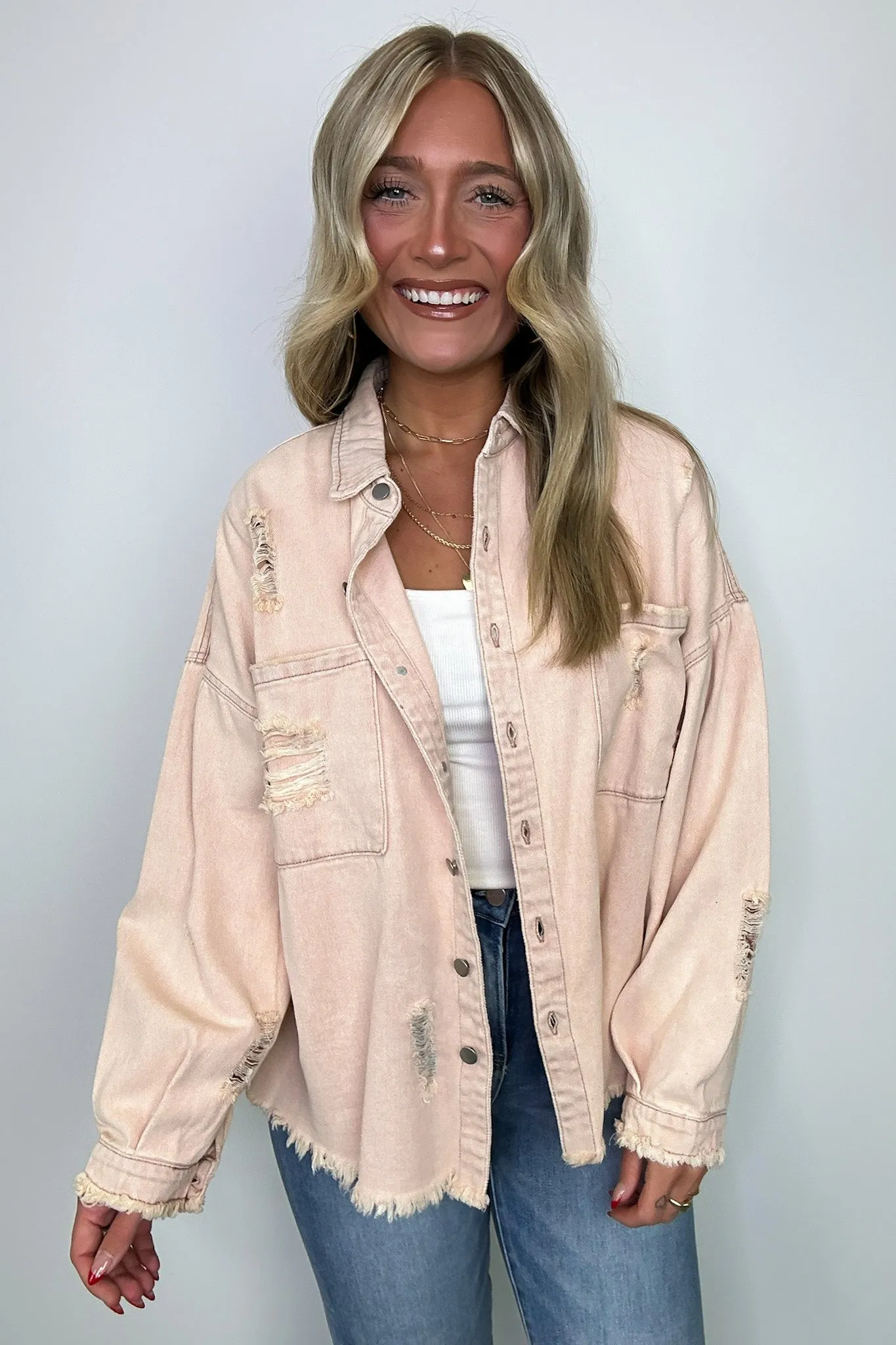 Wynn Oversized Distressed Denim Jacket - FINAL SALE