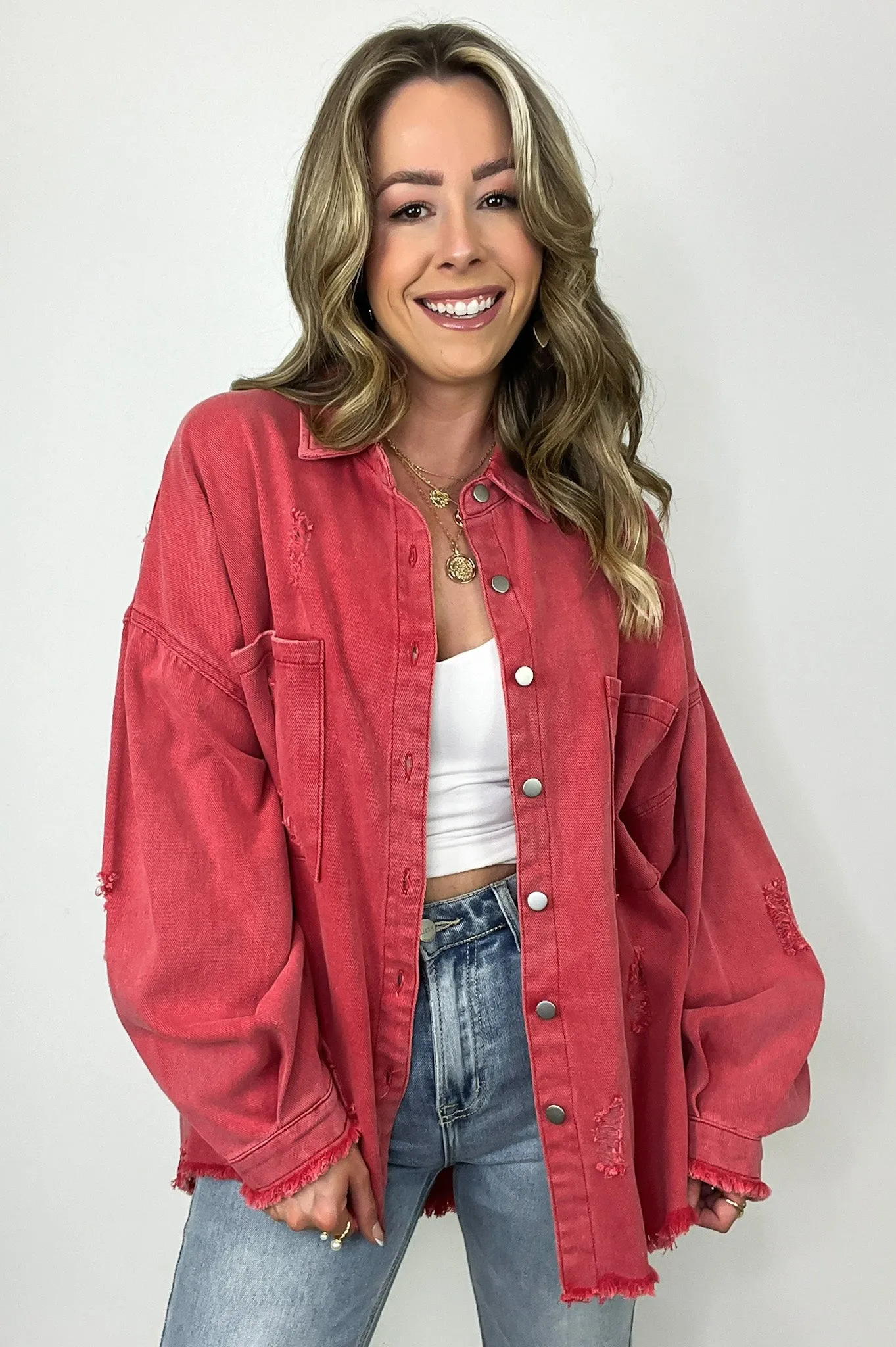 Wynn Oversized Distressed Denim Jacket - FINAL SALE