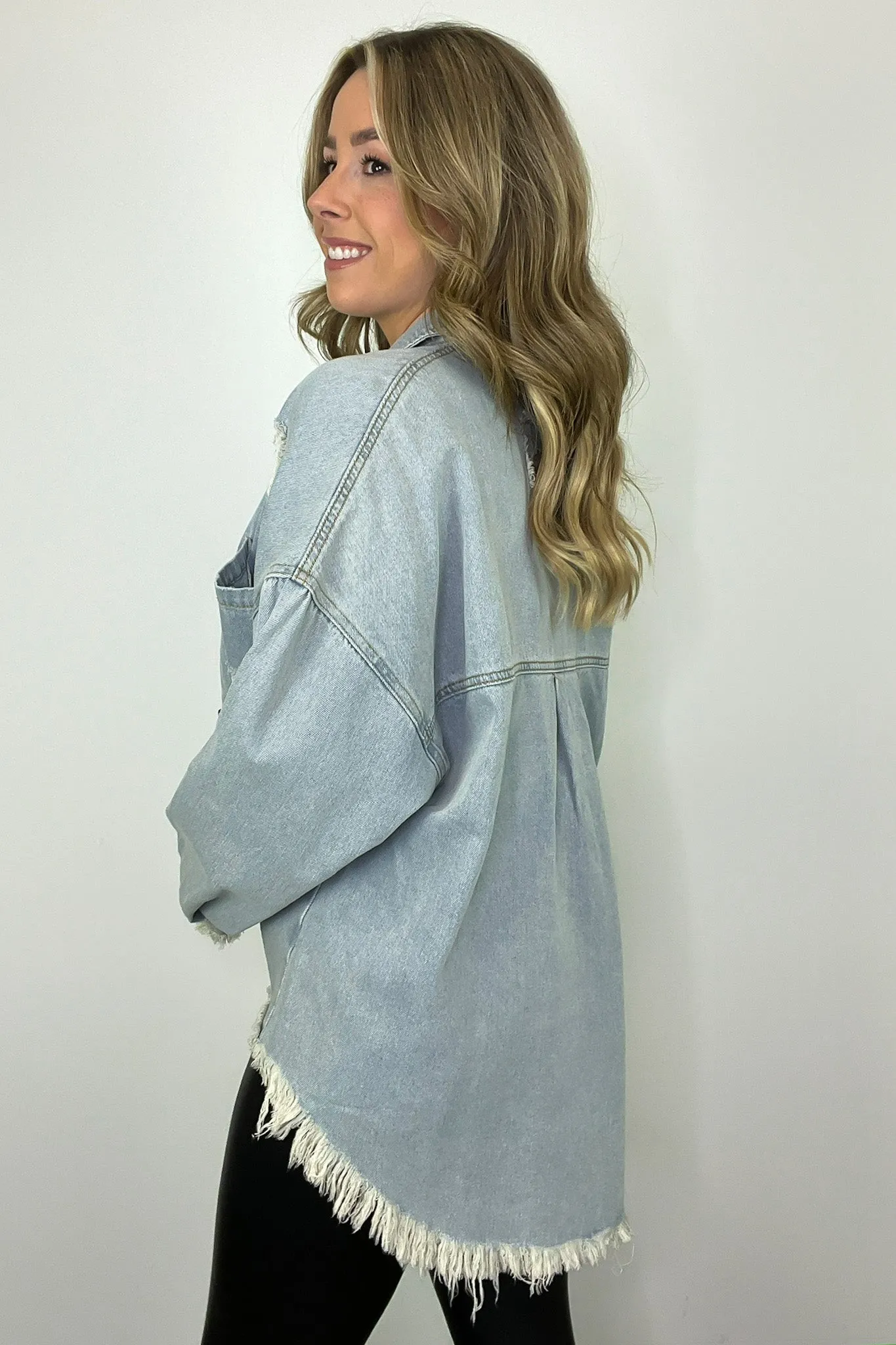 Wynn Oversized Distressed Denim Jacket - FINAL SALE