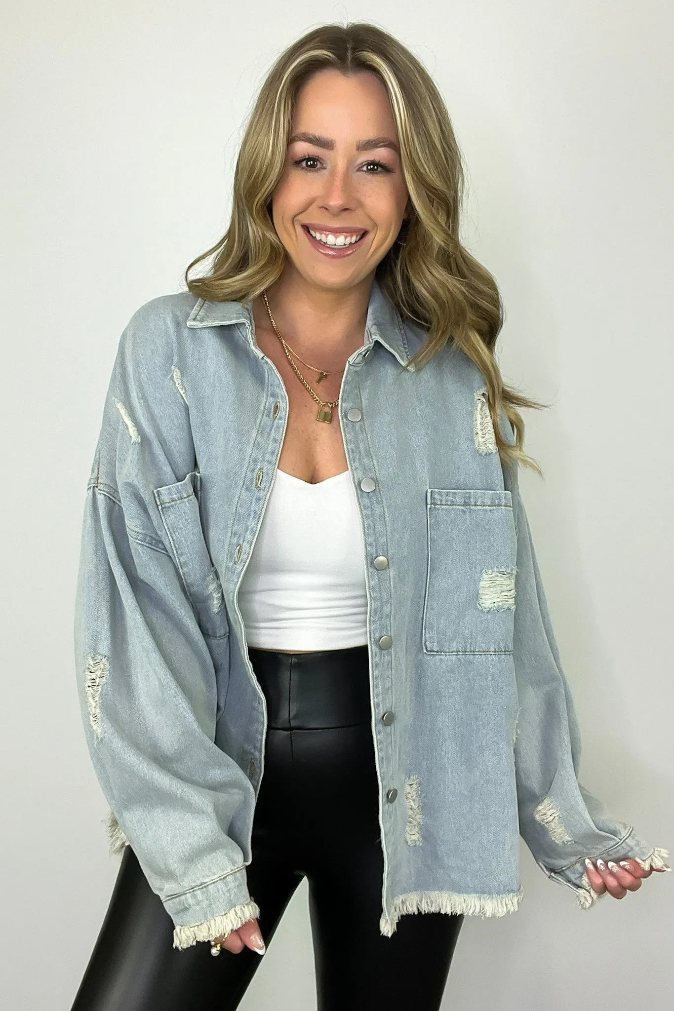 Wynn Oversized Distressed Denim Jacket - FINAL SALE