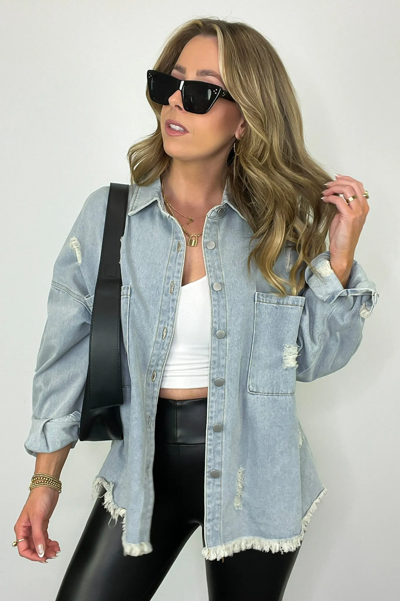 Wynn Oversized Distressed Denim Jacket - FINAL SALE