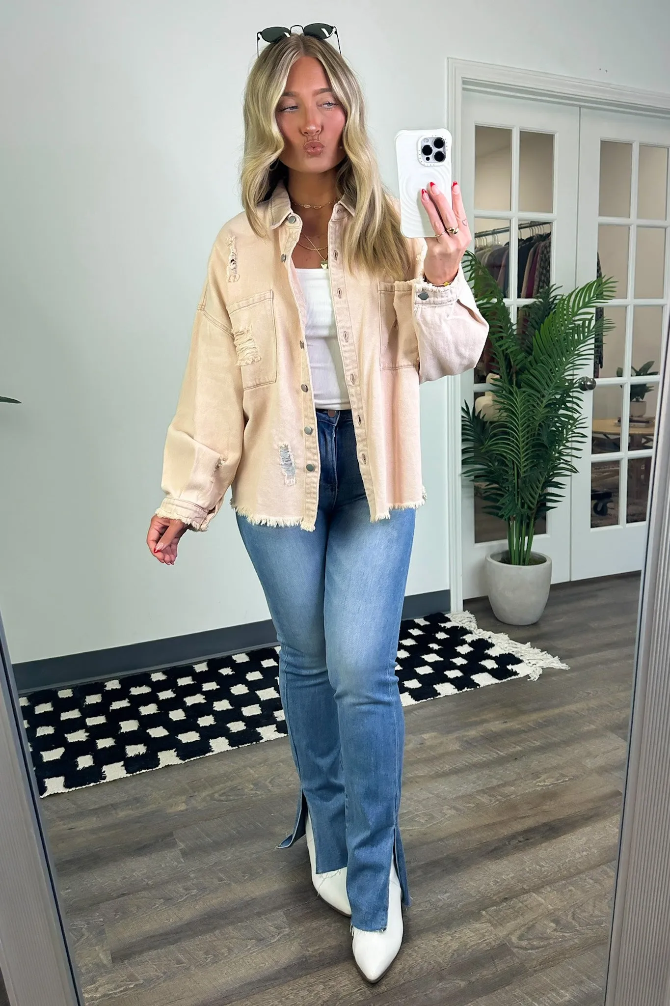 Wynn Oversized Distressed Denim Jacket - FINAL SALE