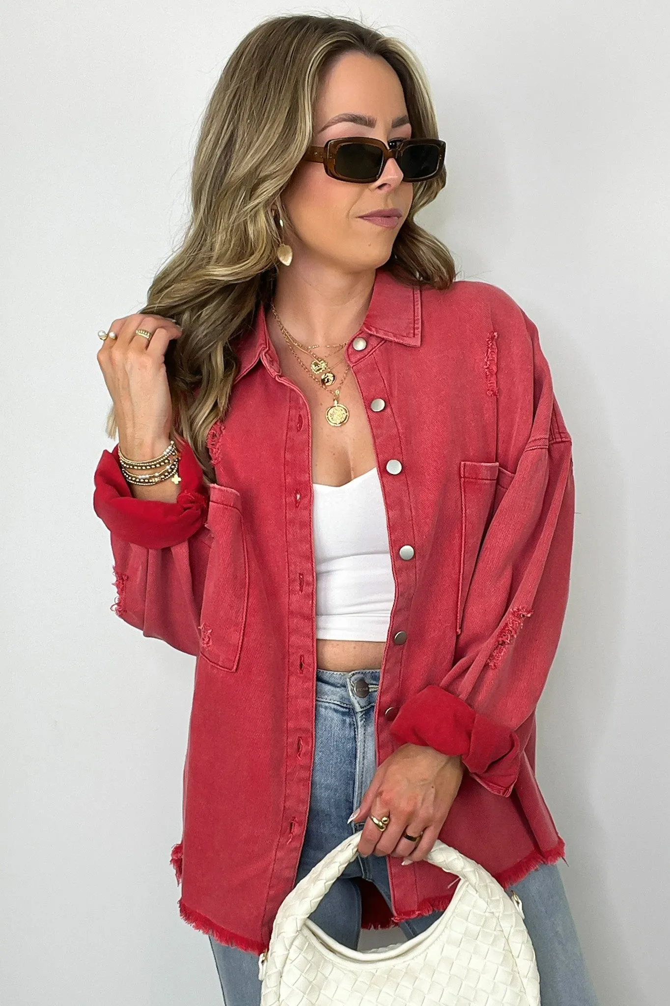 Wynn Oversized Distressed Denim Jacket - FINAL SALE