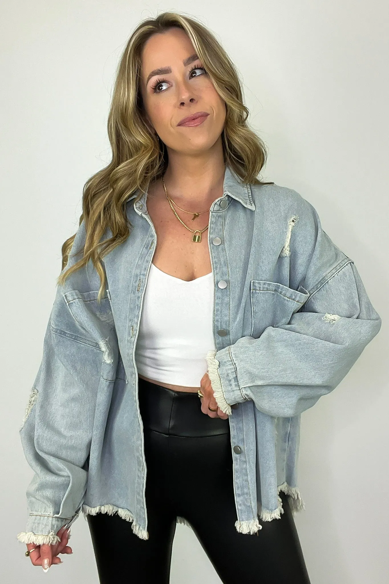 Wynn Oversized Distressed Denim Jacket - FINAL SALE