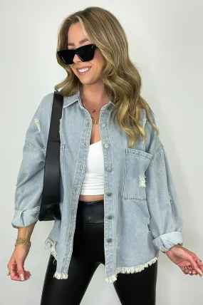 Wynn Oversized Distressed Denim Jacket - FINAL SALE