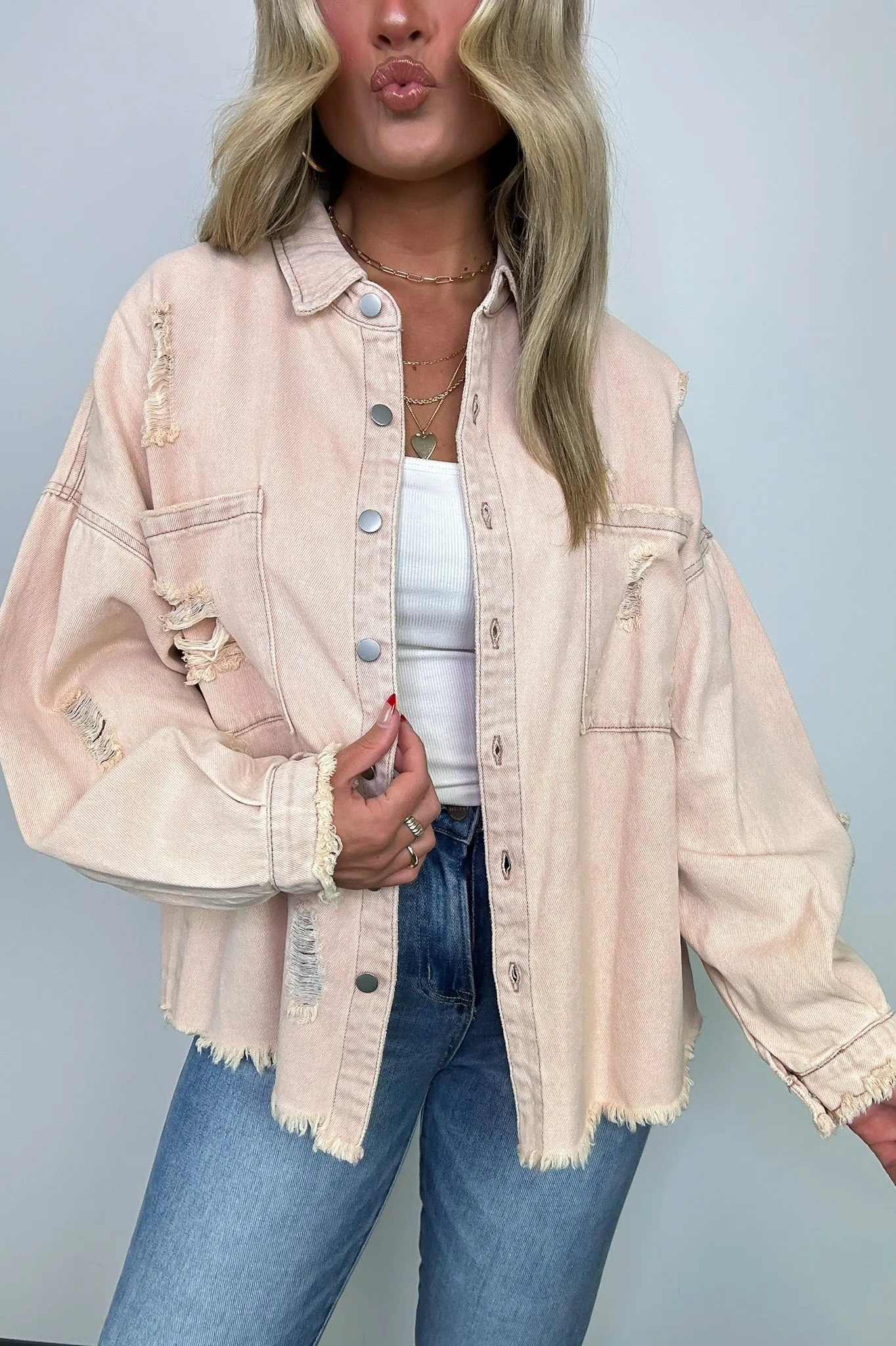 Wynn Oversized Distressed Denim Jacket - FINAL SALE