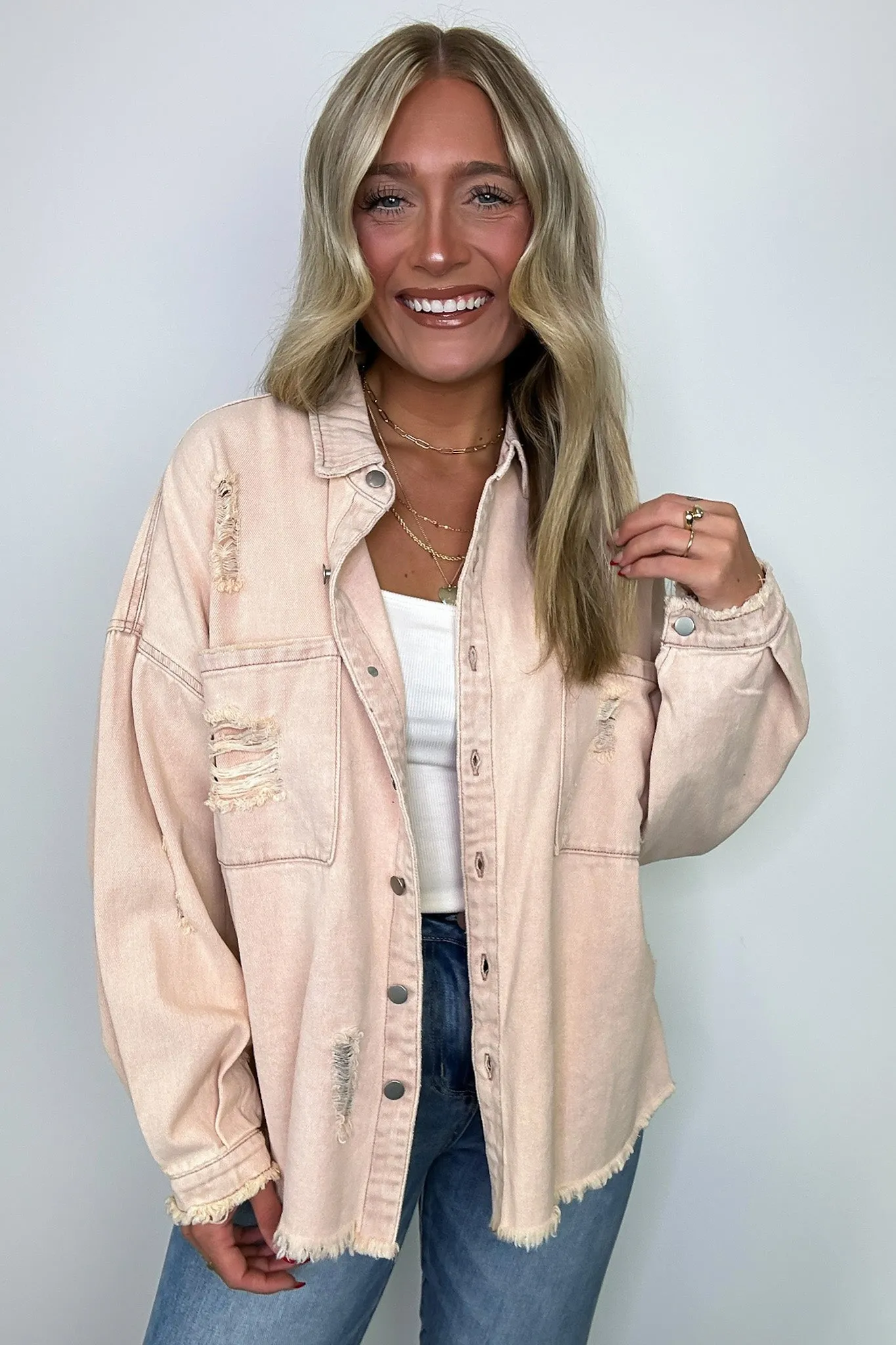 Wynn Oversized Distressed Denim Jacket - FINAL SALE