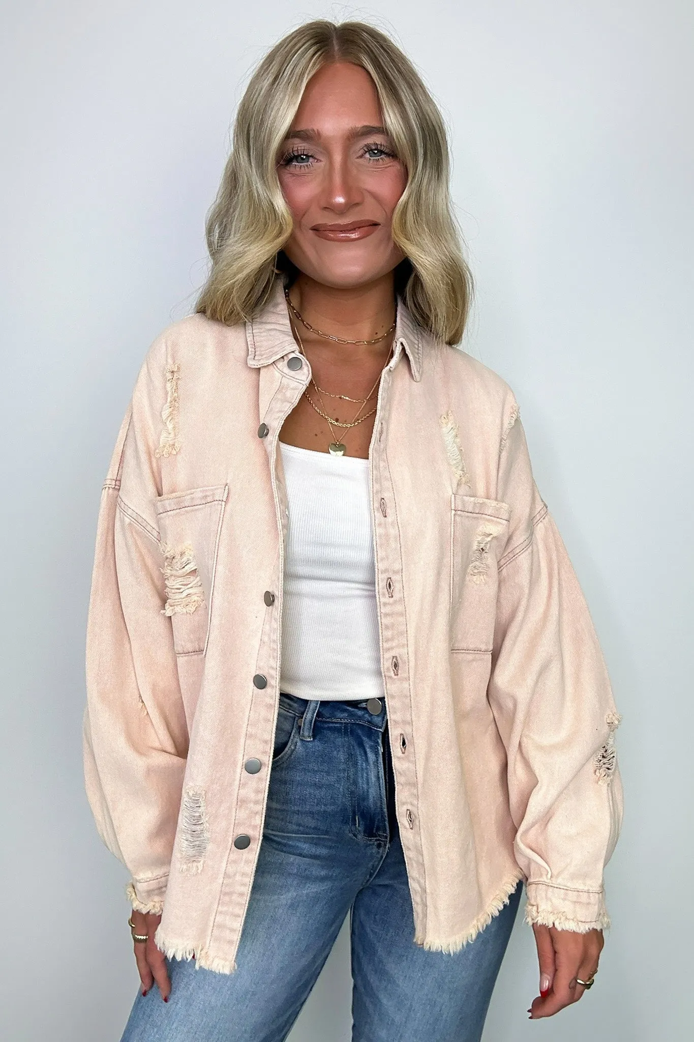 Wynn Oversized Distressed Denim Jacket - FINAL SALE