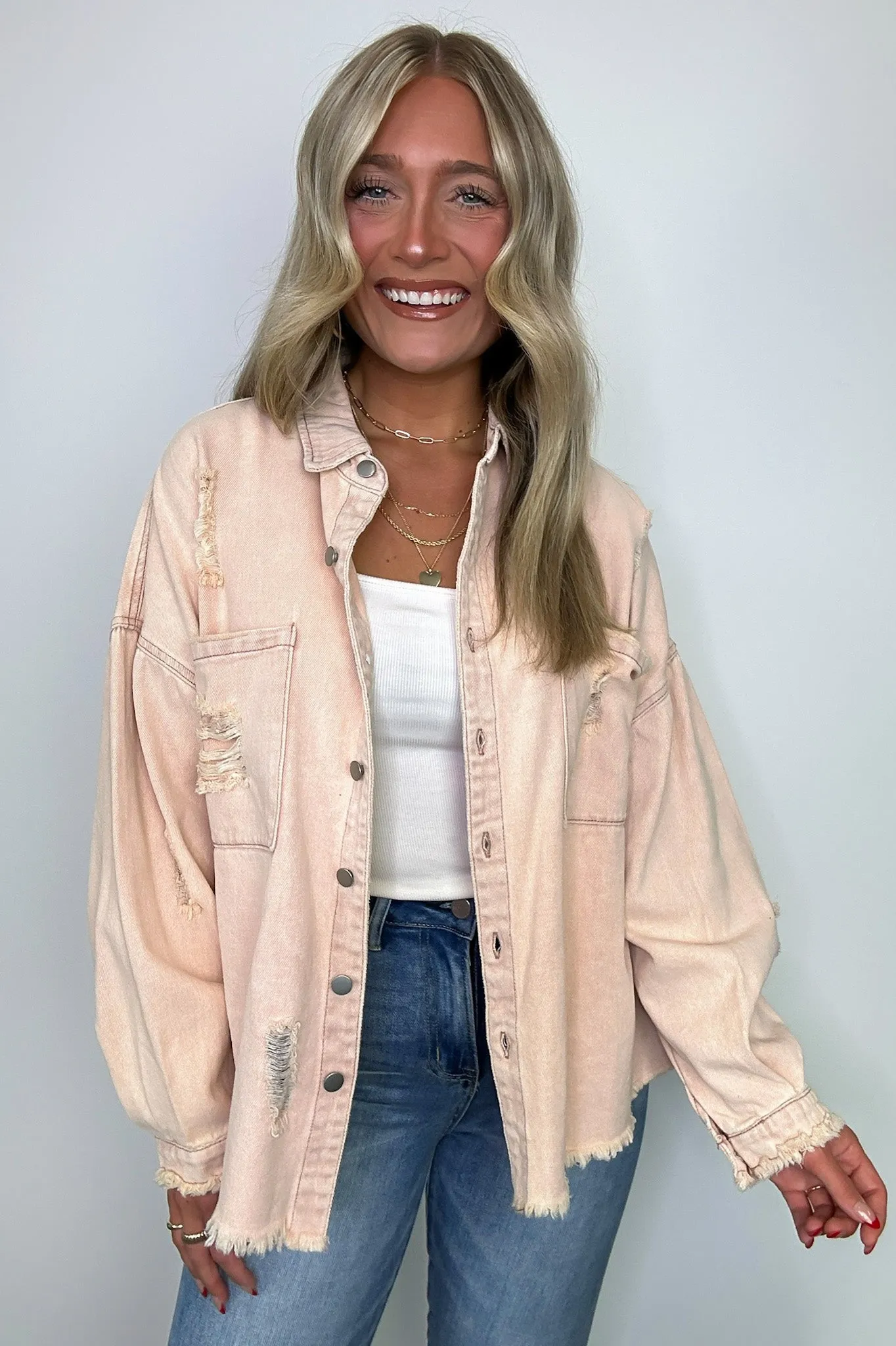 Wynn Oversized Distressed Denim Jacket - FINAL SALE